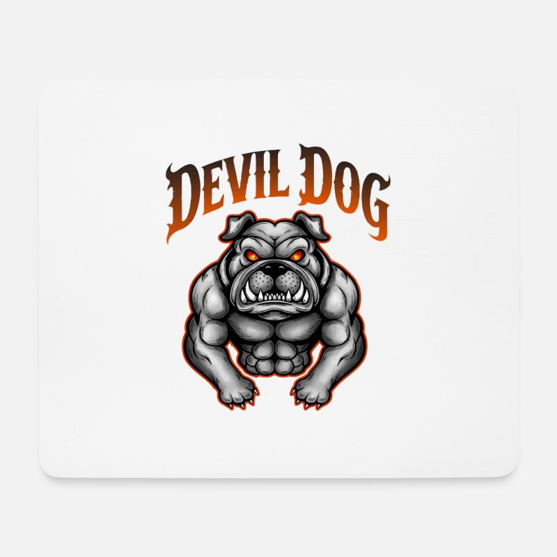 TEUFELSHUND - Mousepad (Querformat) - Weiß