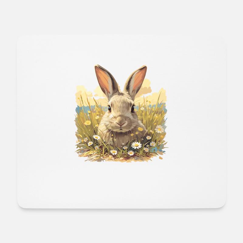 Hasen Hase - Mousepad (Querformat) - Weiß
