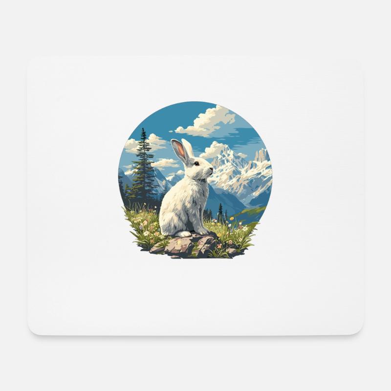 Hasen Hase - Mousepad (Querformat) - Weiß