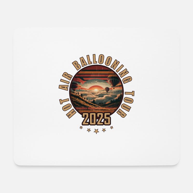 Heißluftballon Tour 2025 - Mousepad (Querformat) - Weiß