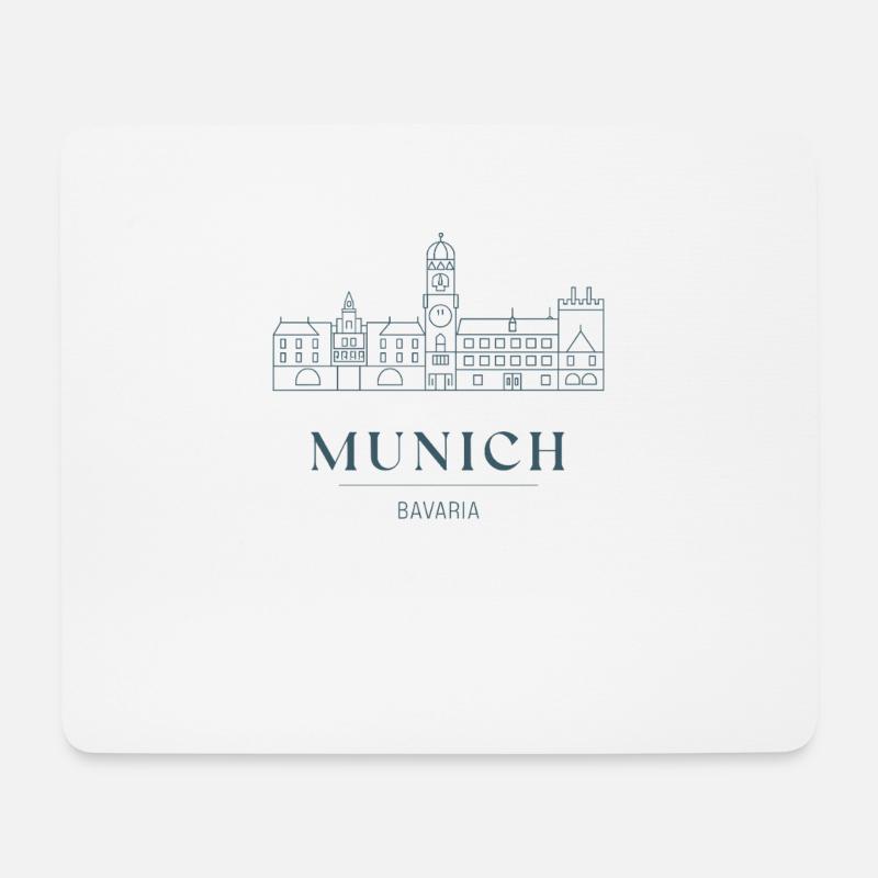 Munich Bavaria Skyline - Munich Germany Bavaria - Mousepad (Querformat) - Weiß