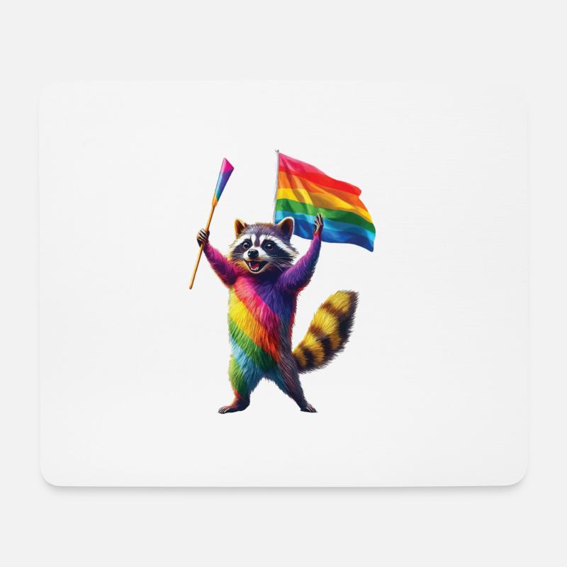 Waschbär - Mousepad (Querformat) - Weiß
