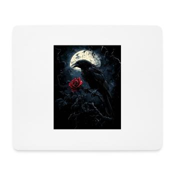 Raven Rose Moon Gloomy Gothic Black Crow - Mouse Pad (horizontal) - white - Front