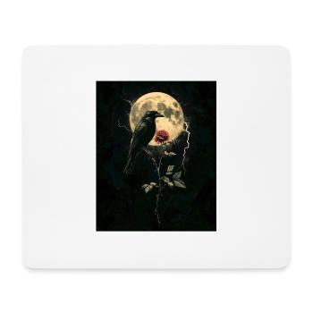 Raven Rose Moon Gloomy Gothic Black Crow - Mouse Pad (horizontal) - white - Front