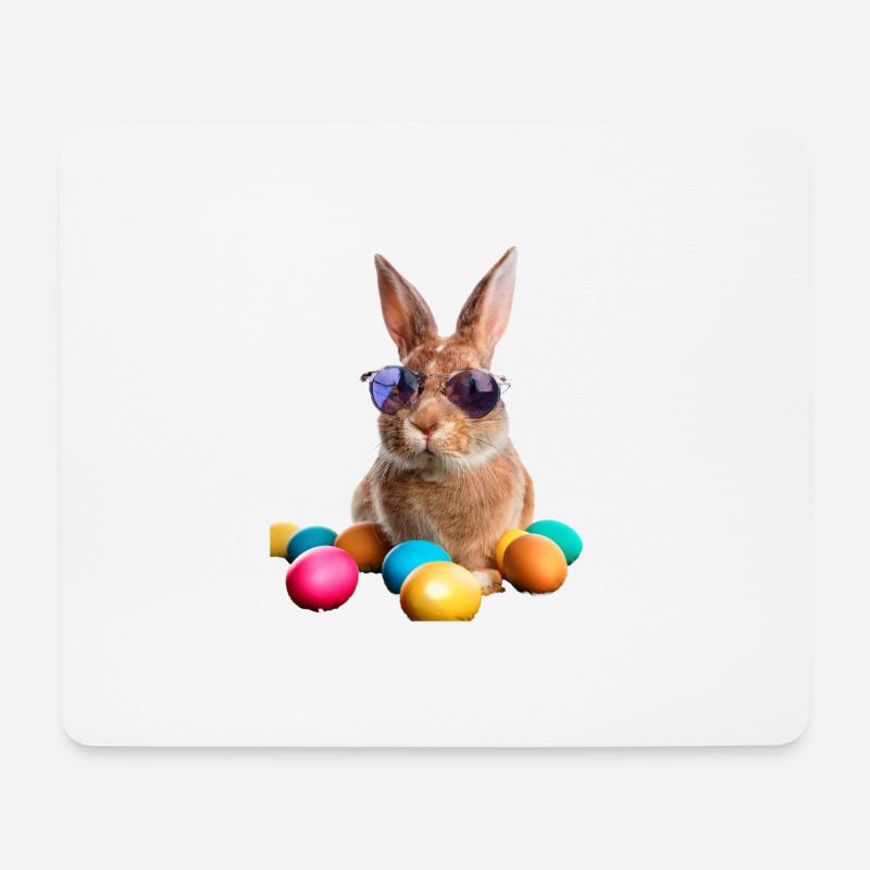 Osterhase - Mousepad (Querformat) - Weiß