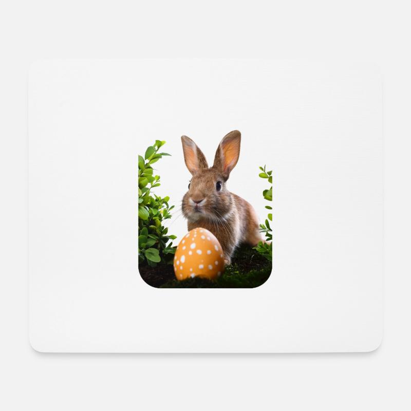 Osterhase - Mousepad (Querformat) - Weiß