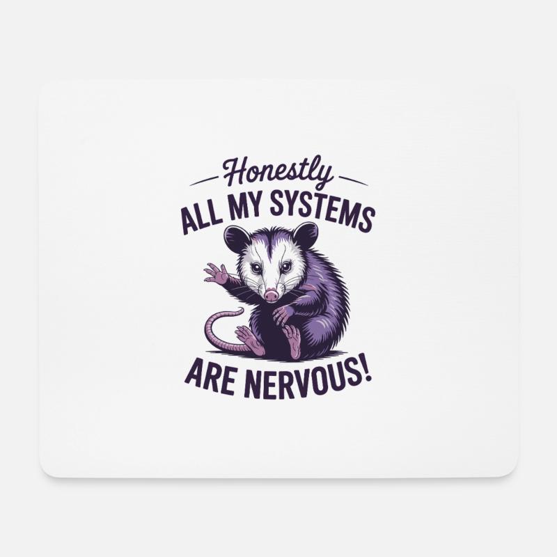 Lustiges Opossum Design - Mousepad (Querformat) - Weiß