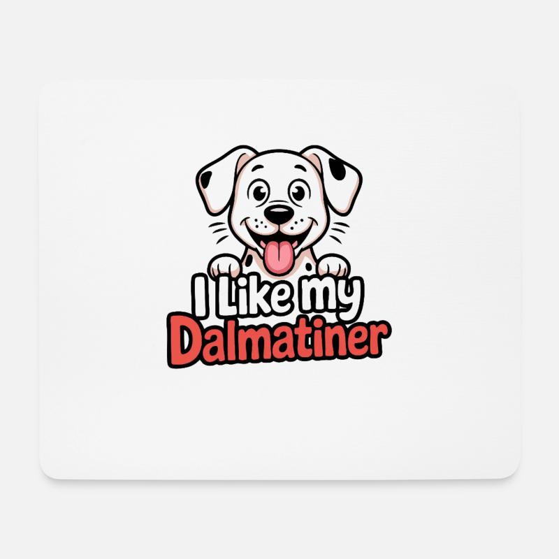I like my Dalmatiner Hundeliebe - Mousepad (Querformat) - Weiß