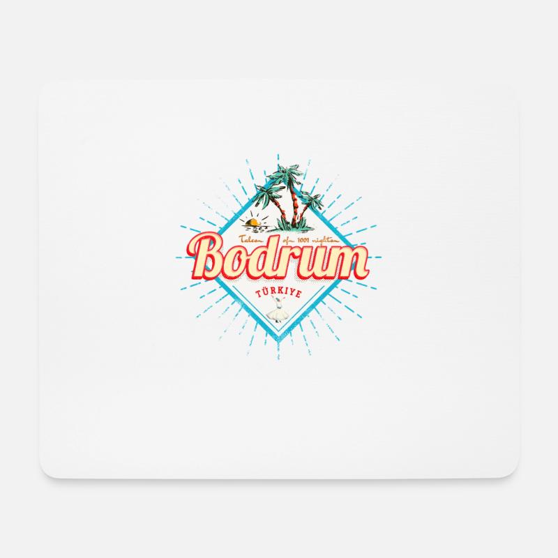 Bodrum Mugla Türkei Retro Urlaub Vintage Souvenir - Mousepad (Querformat) - Weiß