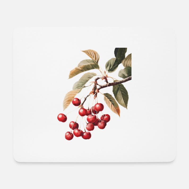 Kirsche - Mousepad (Querformat) - Weiß