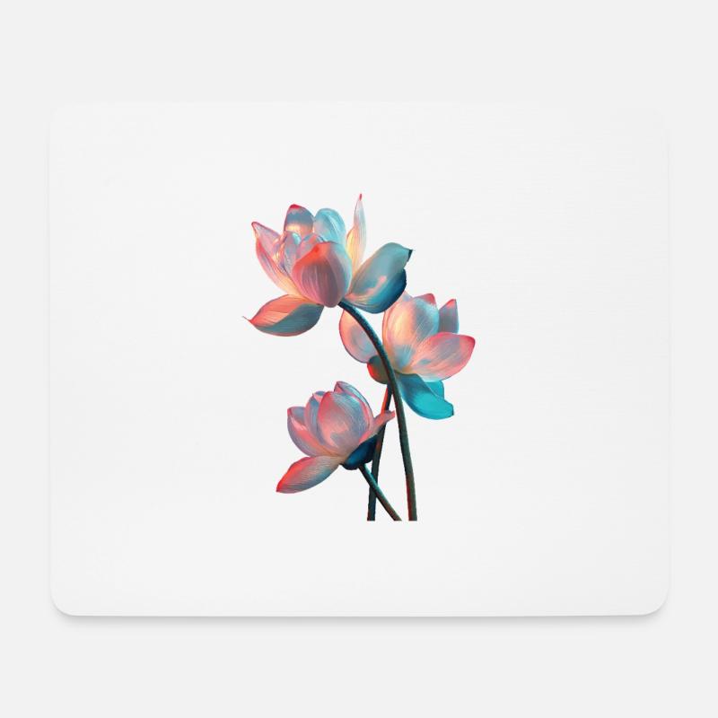 Lotus - Mousepad (Querformat) - Weiß