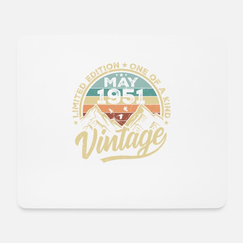 Geburtstag Vintage Mai 1951 original May 1951 - Mousepad (Querformat) - Weiß