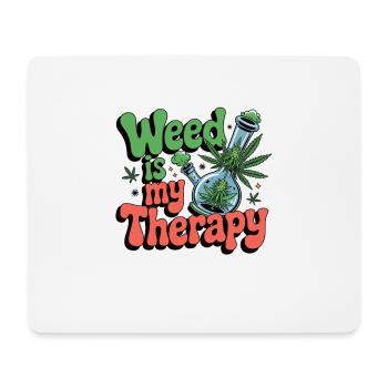 Weed is my therapy - relaxation on prescription - Mouse Pad (horizontal) - white - Front