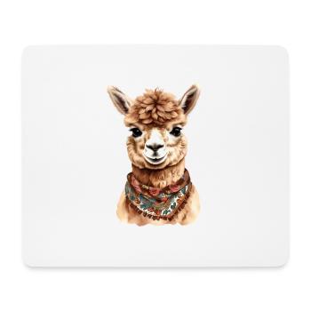Alpaka Tier Design – Lustige Grafik Illustration - Mousepad (Querformat) - Weiß - Vorne