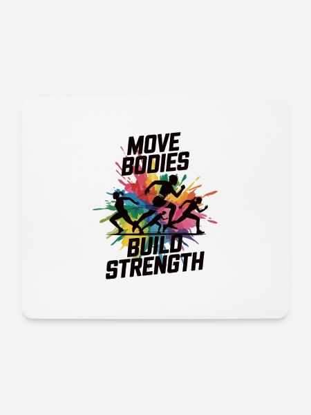 Power & Bewegung Shirt - Mousepad (Querformat) - Weiß
