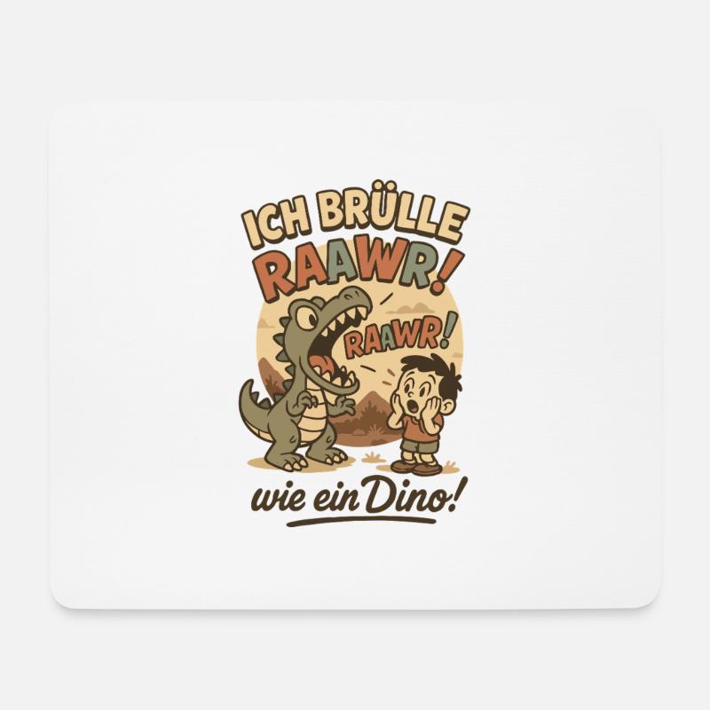Ich Brülle Raawr Wie Ein Dino Kindergarten - Mousepad (Querformat) - Weiß