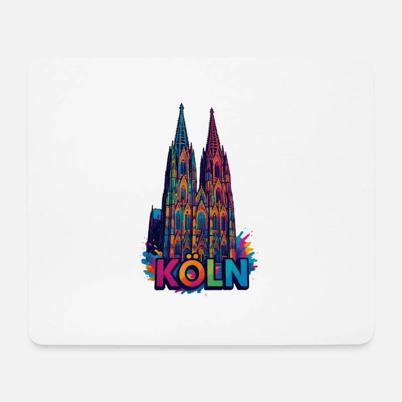 Kölner Dom - Mousepad (Querformat) - Weiß