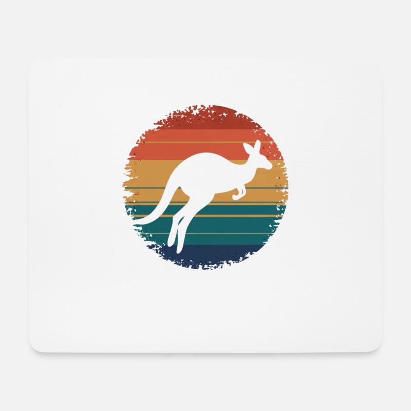 Retro Vintage Kangaroo Animal Lover Wildlife - Mousepad (Querformat) - Weiß