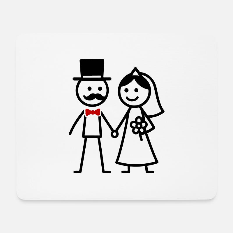 Hochzeitspaar Ehe Paar Hochzeit - Mousepad (Querformat) - Weiß