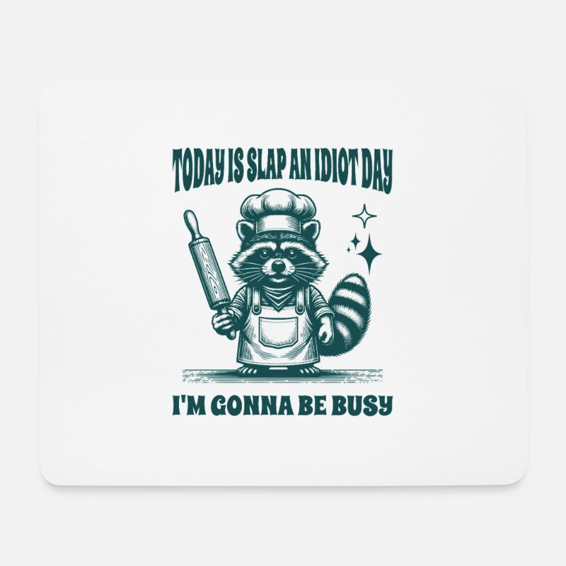 Heute ist Slap An Idiot Day I'm Be Busy Funny - Mousepad (Querformat) - Weiß
