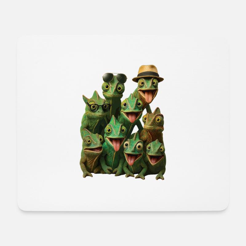 Chamäleon - Mousepad (Querformat) - Weiß