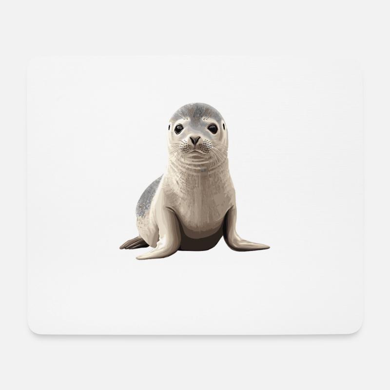 Robben Robbe - Mousepad (Querformat) - Weiß
