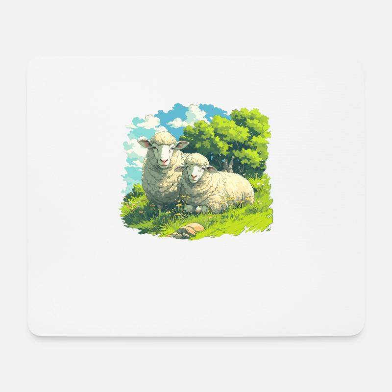 Schafe Schaf - Mousepad (Querformat) - Weiß
