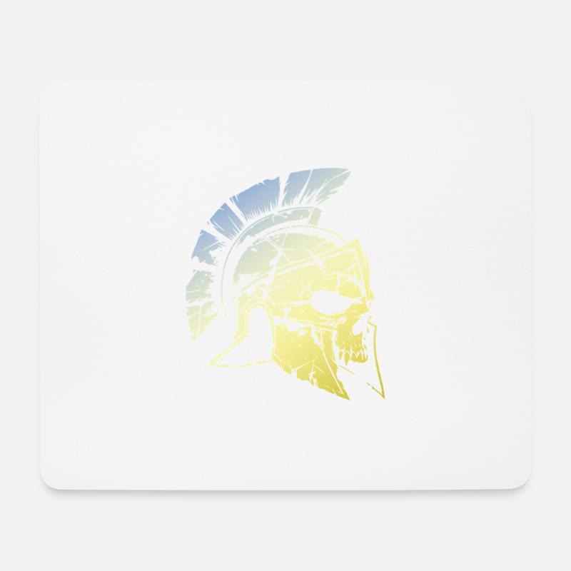 Spartan Gladiator Skull - Mouse Pad (horizontal) - white