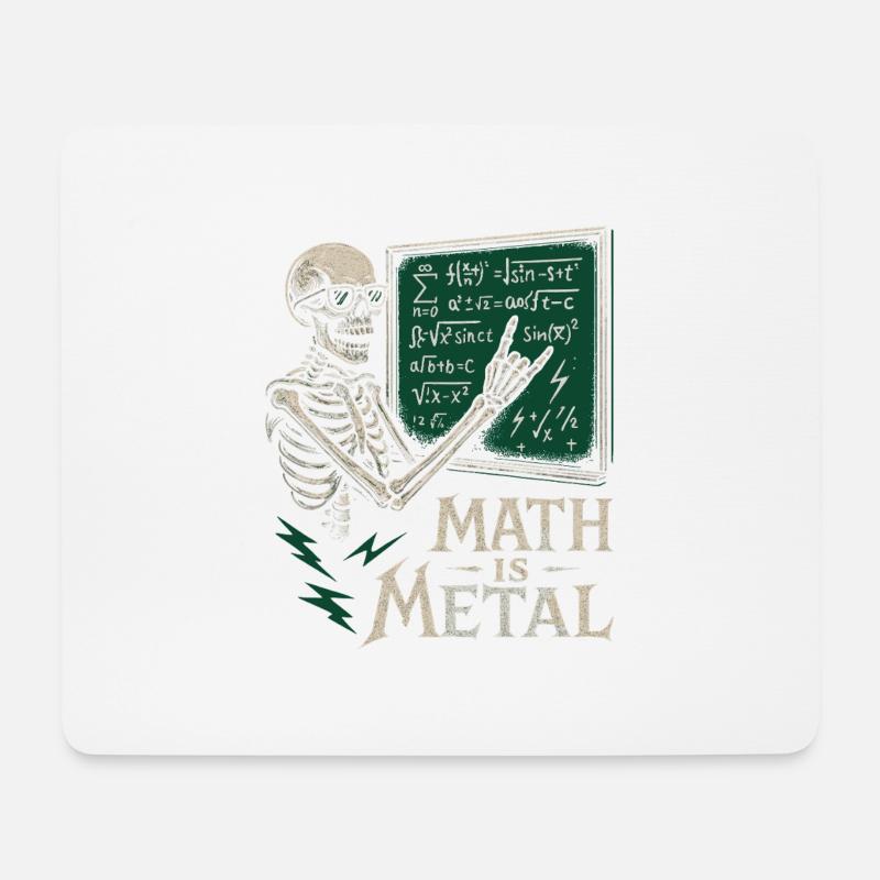 Math est une jupe de tableau noir squelette en métal - Tapis de souris (format paysage) - blanc