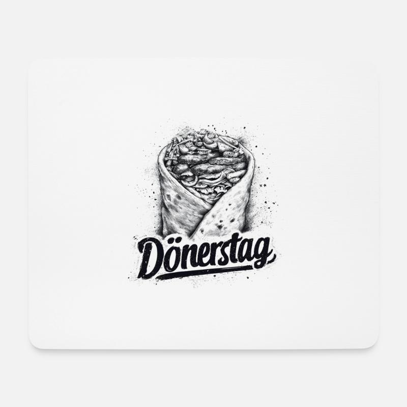 Döner Shirt - Mousepad (Querformat) - Weiß