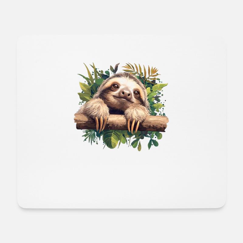Faultiere Faultier - Mousepad (Querformat) - Weiß