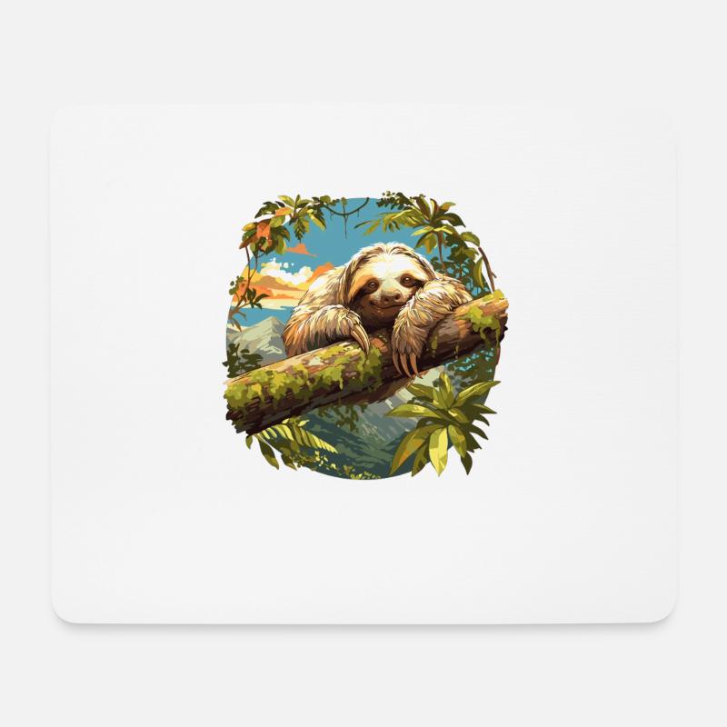 Faultiere Faultier - Mousepad (Querformat) - Weiß