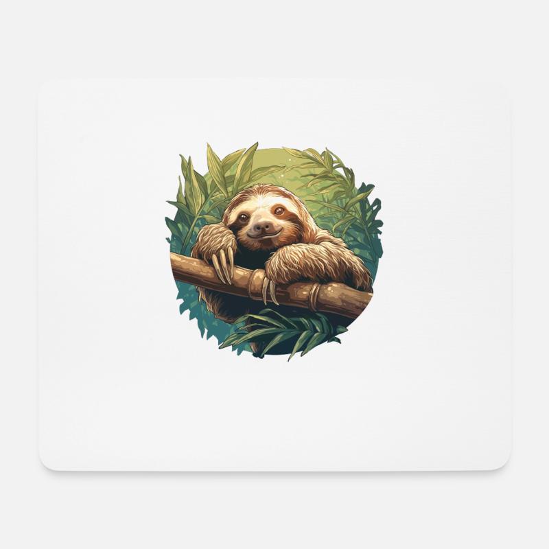 Faultiere Faultier - Mousepad (Querformat) - Weiß