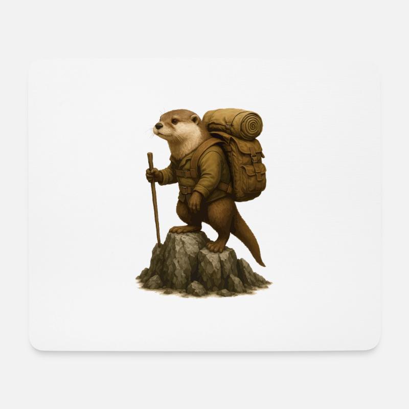 Otter Wandern - Mousepad (Querformat) - Weiß