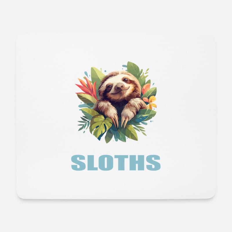 Faultiere Faultier - Mousepad (Querformat) - Weiß
