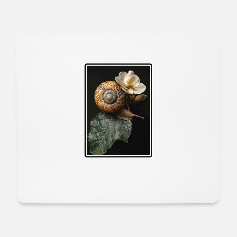 Schnecken Schnecke - Mousepad (Querformat) - Weiß