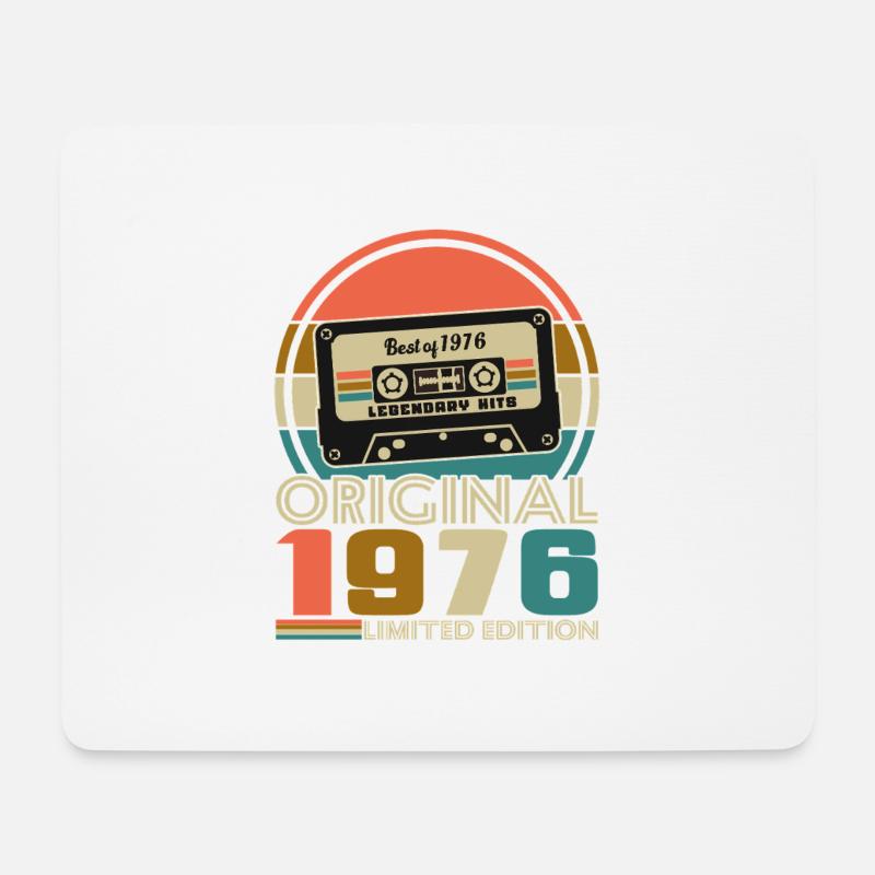 50 år 1976 Vintage Retro Bursdag - Musematte (liggende format) - hvit