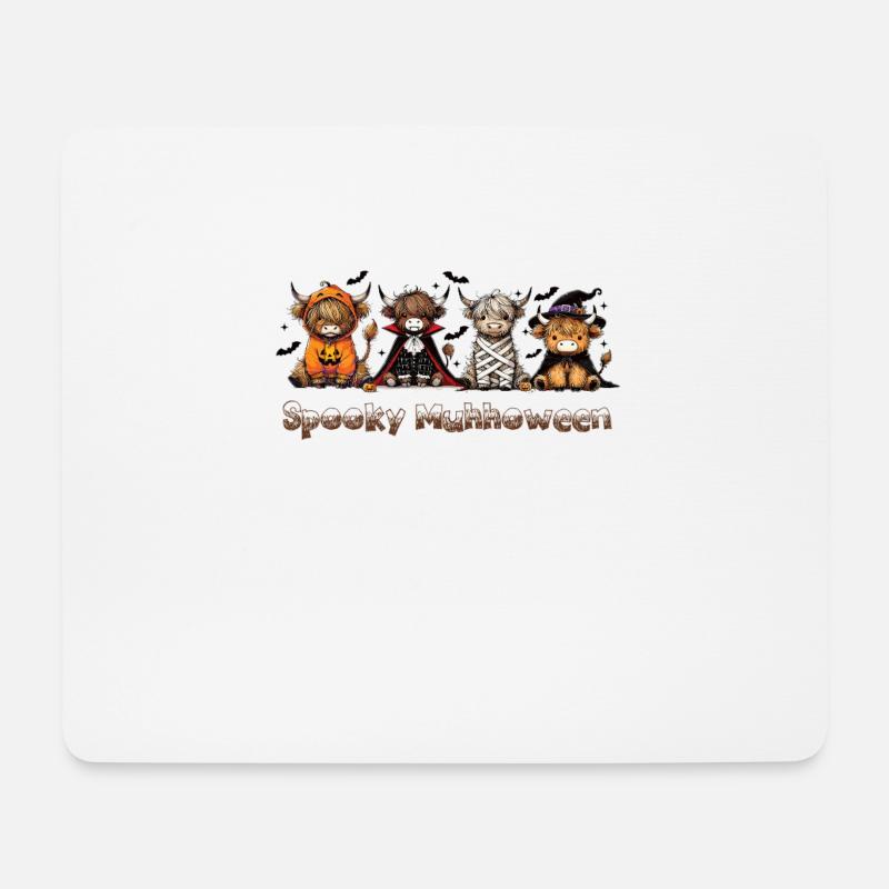 Spooky Muhhalloween Kühe - Mousepad (Querformat) - Weiß