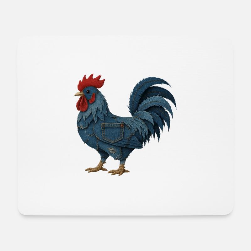 Hahn Denim - Mousepad (Querformat) - Weiß