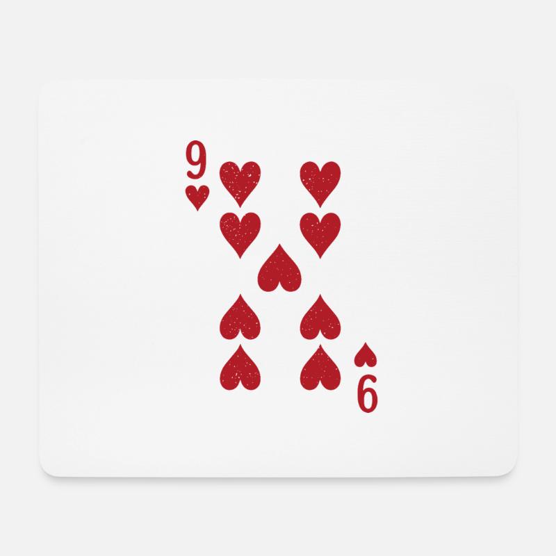 Karten Herz Neun Skat Poker Doppelkopf - Mousepad (Querformat) - Weiß