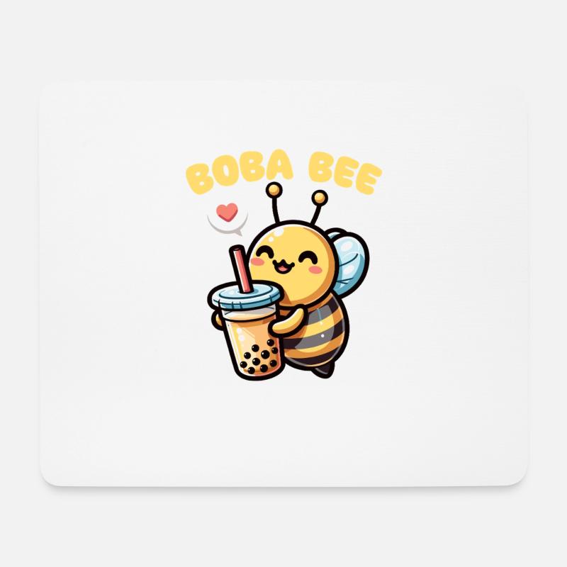 Boba Bee Bubble Tea Wortspiel kawaii Biene - Mousepad (Querformat) - Weiß