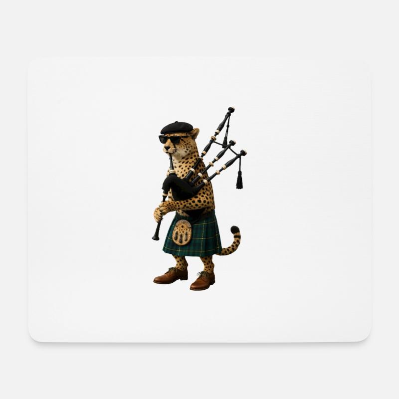 Gepard Dudelsack - Mousepad (Querformat) - Weiß