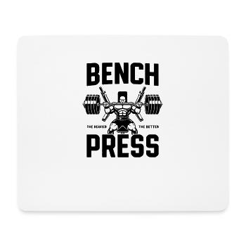 Bench Press Barbell Emblem - Mouse Pad (horizontal) - white - Front