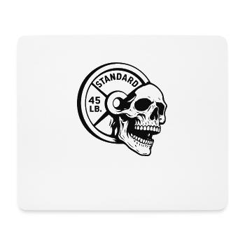 Skull Barbell Night Gym Art - Mouse Pad (horizontal) - white - Front