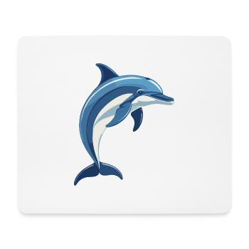 Blue dolphin jumping out of the water - Mouse Pad (horizontal) - white - Front