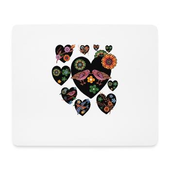 Art populaire des tourtereaux - Tapis de souris (format paysage) - blanc - Devant