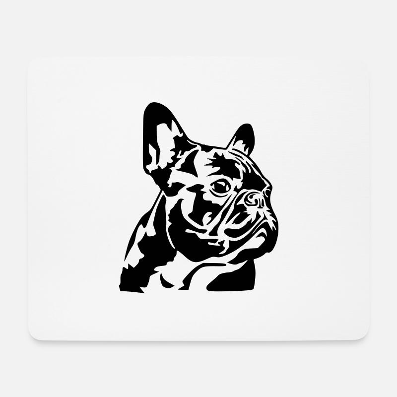 French Bulldog - Mousepad (Querformat) - Weiß