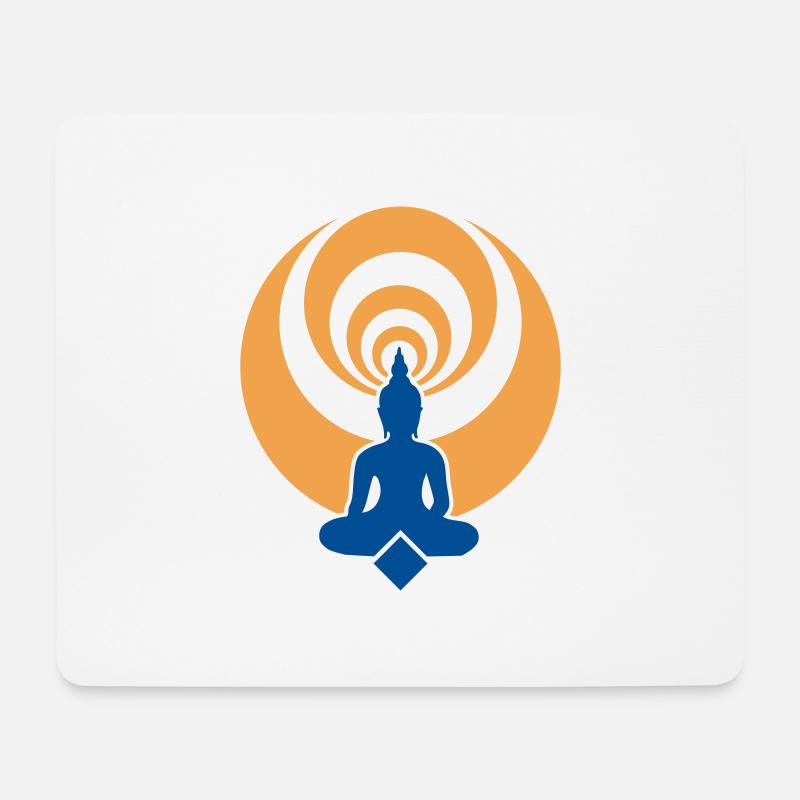 buddha03_2f - Mousepad (Querformat) - Weiß