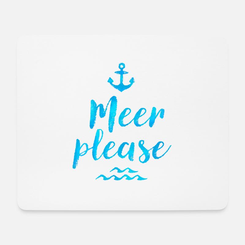 MEER PLEASE WASSERFARBEN IM VINTAGE LOOK - Mousepad (Querformat) - Weiß