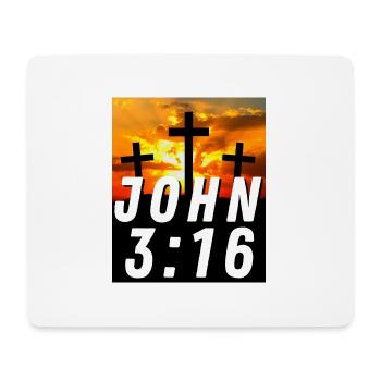 John 3:16 3 Cross With Sunset - Christian Quote - Mouse Pad (horizontal) - white - Front